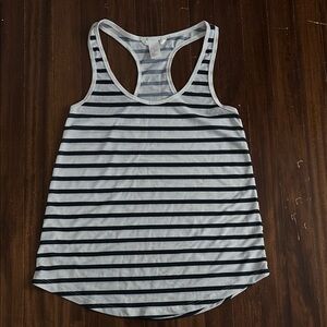H&M White and Blue Fitted Tank Top